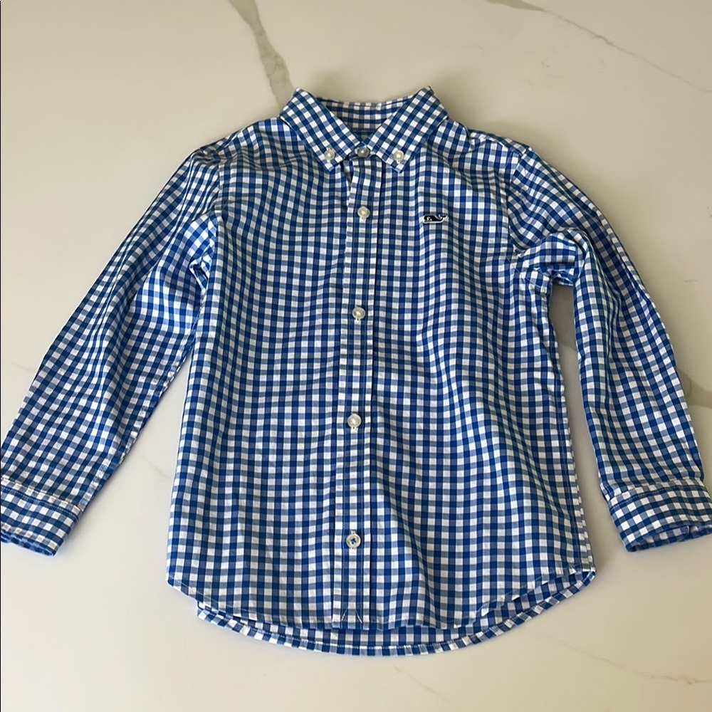 Vineyard Vines Classic Blue and White Gingham Shirt